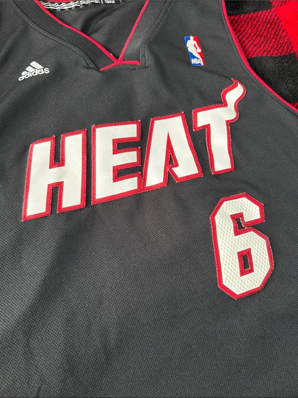 VINTAGE Miami Heat #6 LeBron James NBA Adidas Swingman Home Jersey